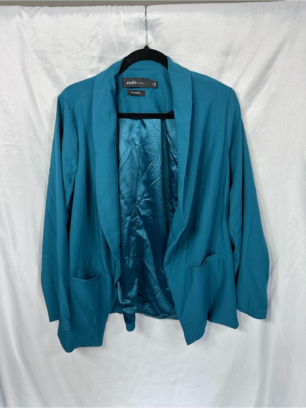 Torrid Teal Classic Shawl Collar Blazer Size 1